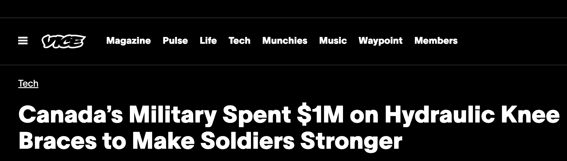 Canada’s Military Spent $1M on Hydraulic Knee Braces to Make Soldiers Stronger