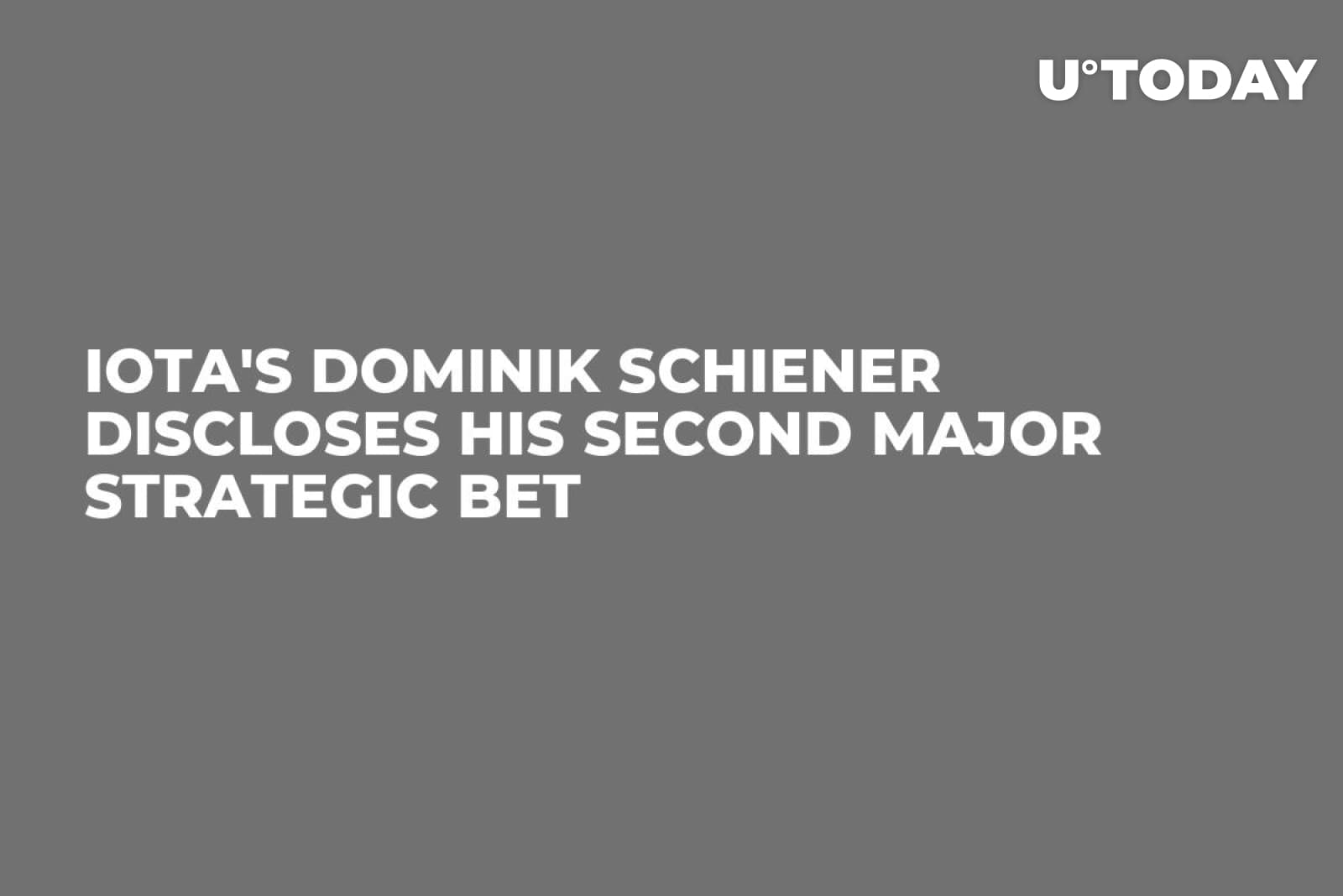 IOTA's Dominik Schiener Discloses His Second Major Strategic Bet